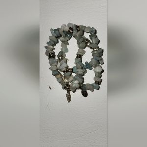 Stackable mint green bracelets